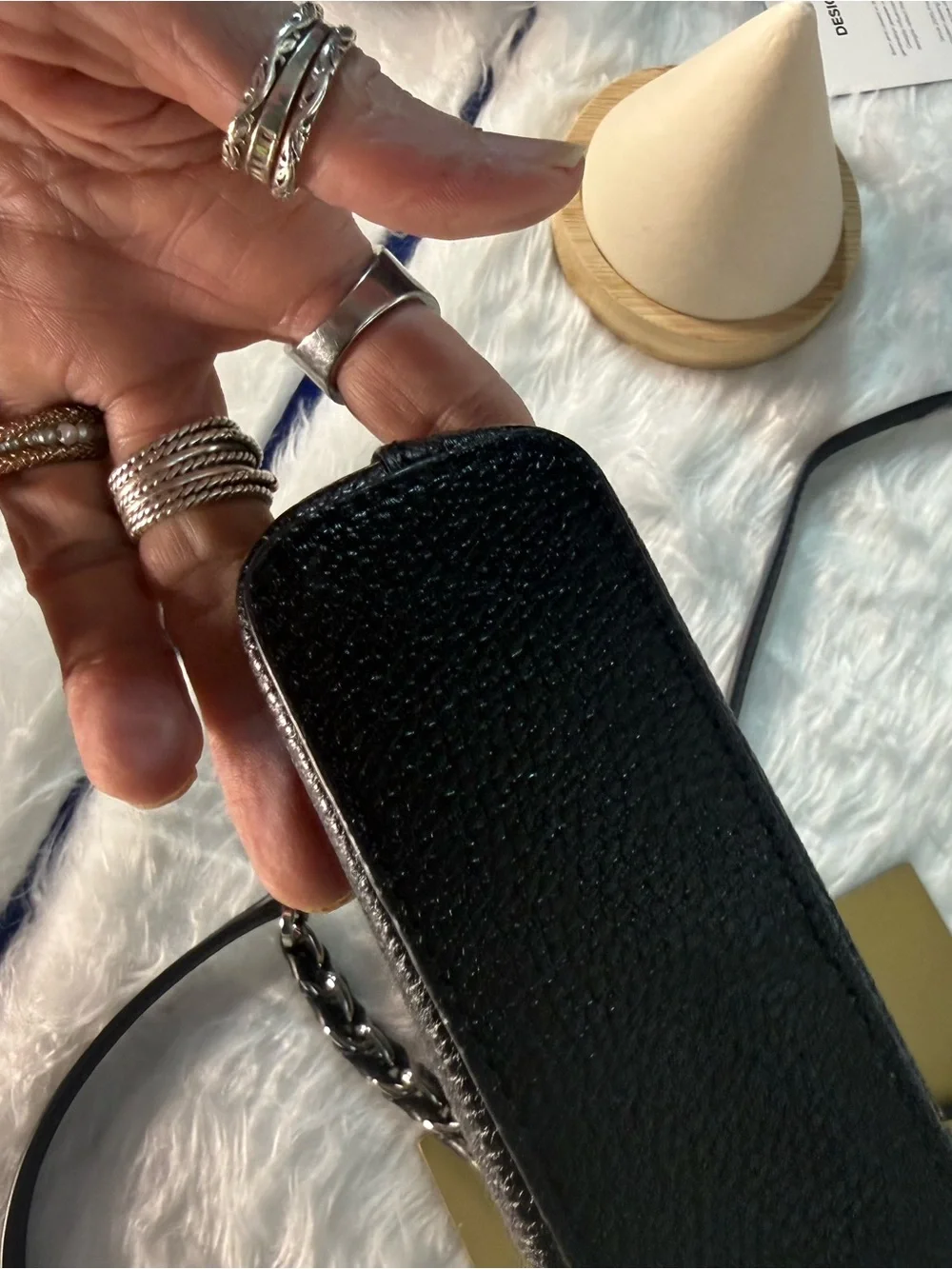 Michael Kors Black Pebbled Leather Crossbody with Chain Strap
